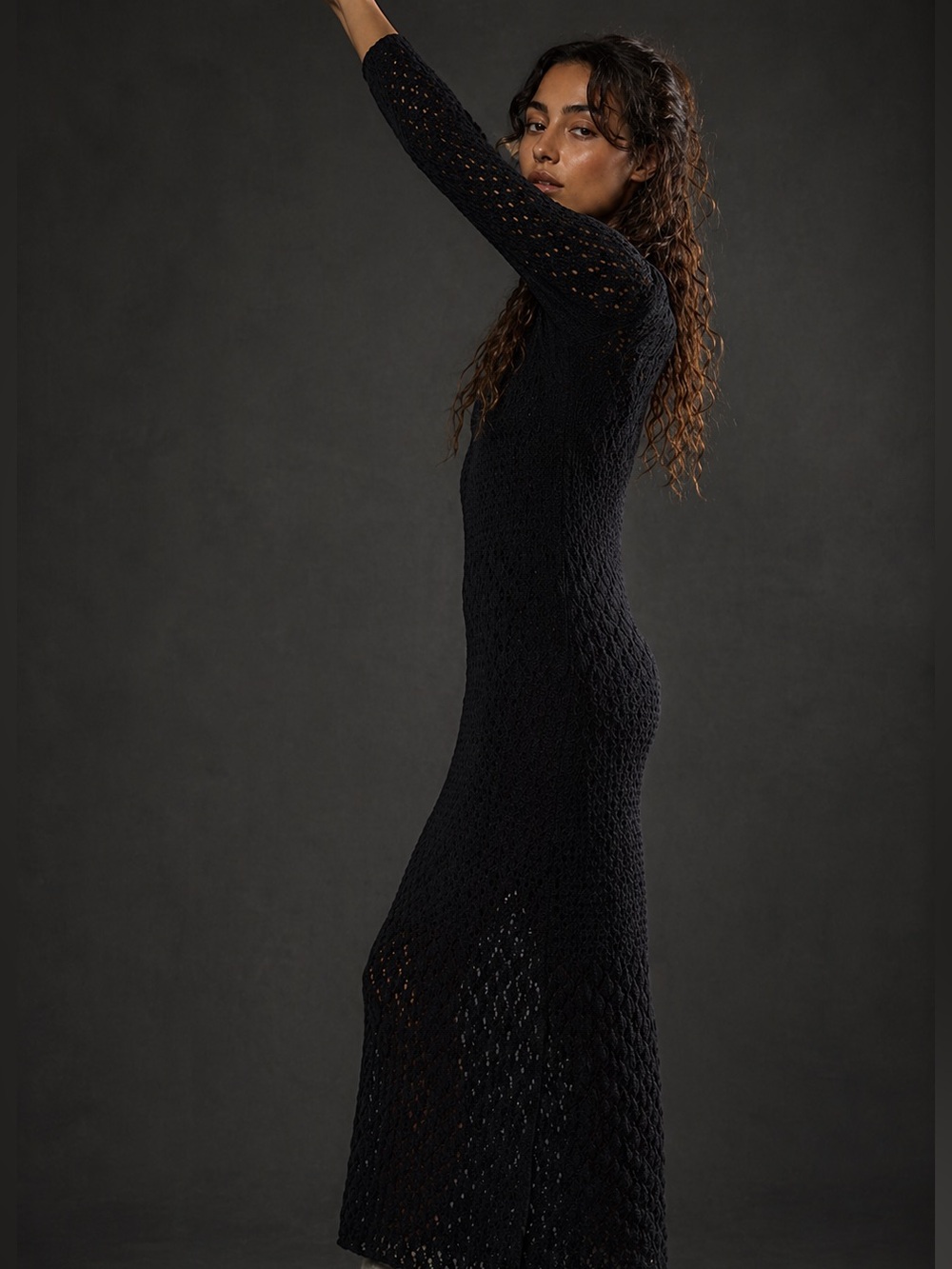 Free People Crochet Knit Maxi Dress